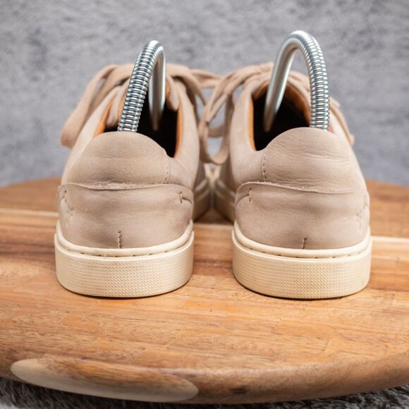 FRYE Ivy Low Lace Sneakers 347188 Ivory Italian Leather Fashion Shoes Womens 7.5 - Picture 4 of 9